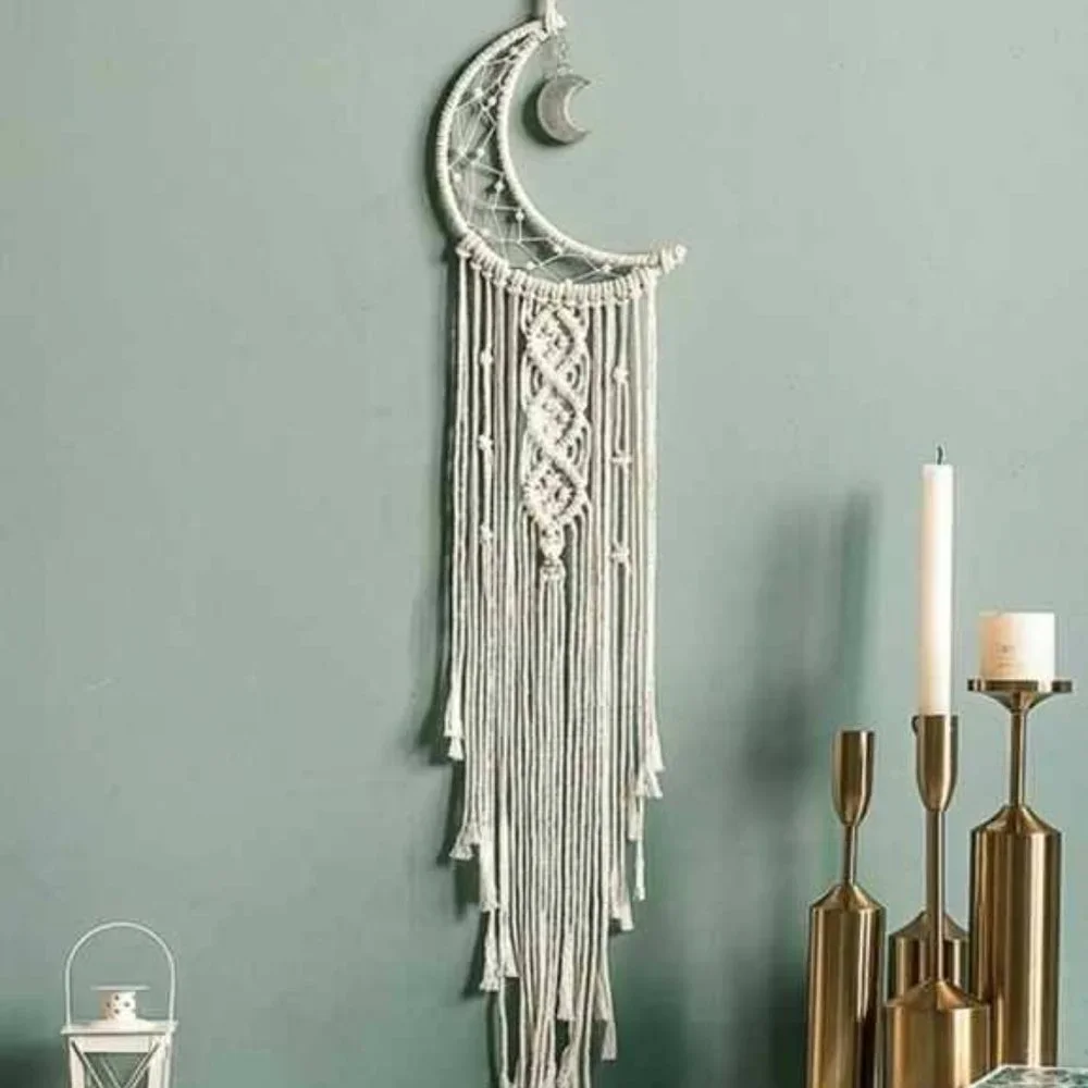 Woven Moon Shaped Tassel Wall Decor